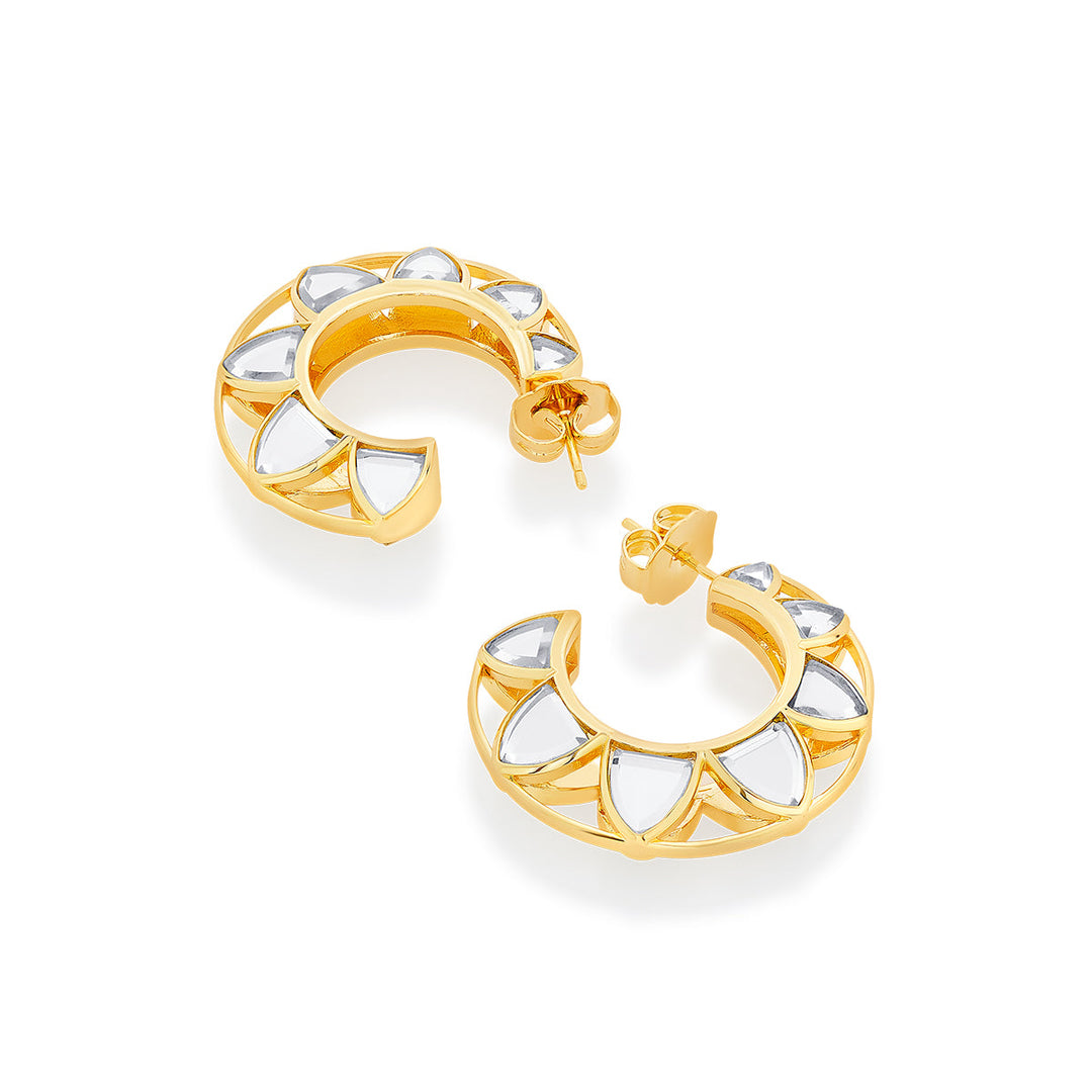 Amara Sculpted Flower Hoop Earrings