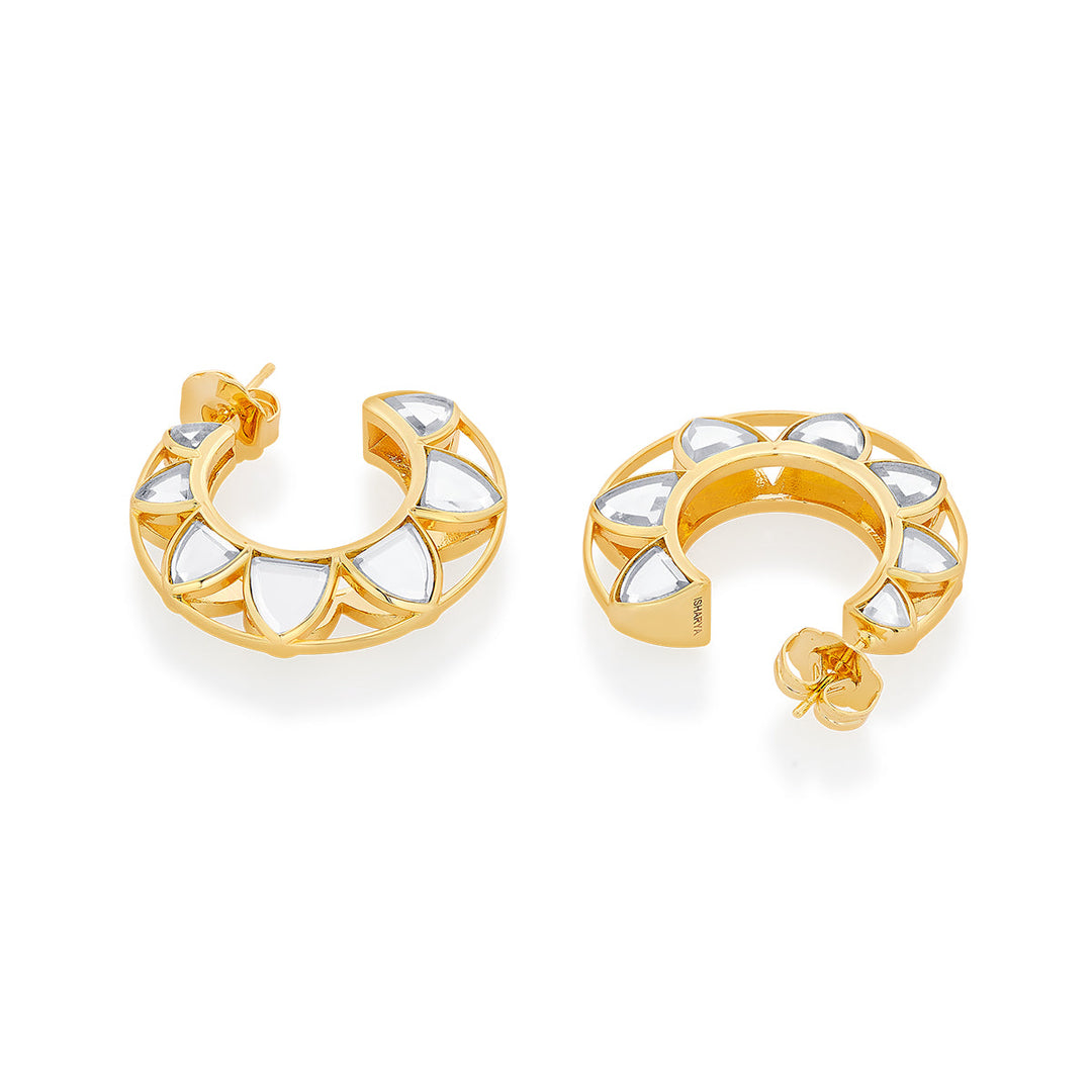 Amara Sculpted Flower Hoop Earrings