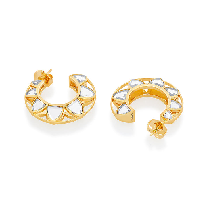 Amara Sculpted Flower Hoop Earrings