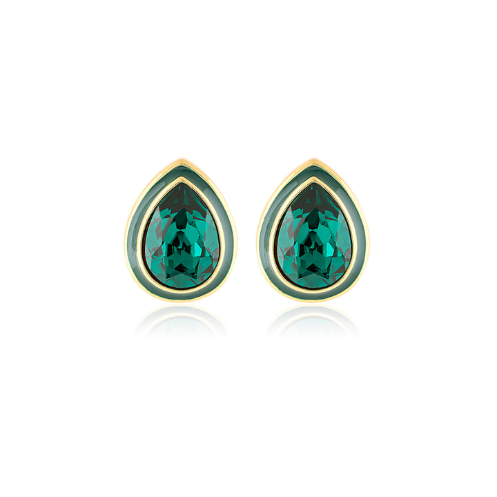 Green Bold Bling Earrings