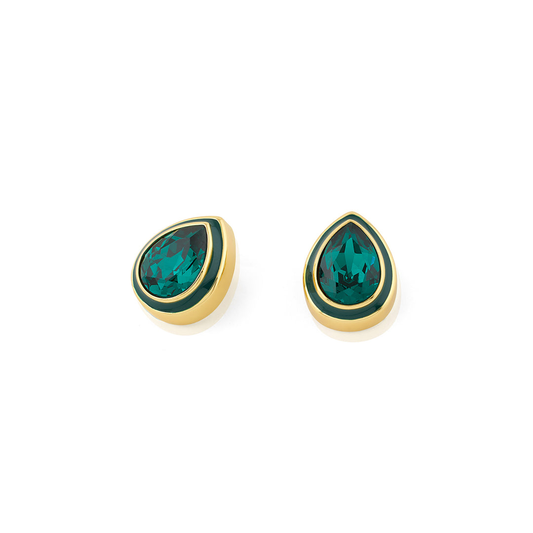 Green Bold Bling Earrings