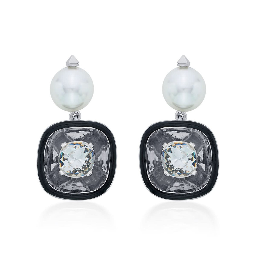 Larissa D'sa Bougie Glory Wrap Crystal & Pearl Earrings