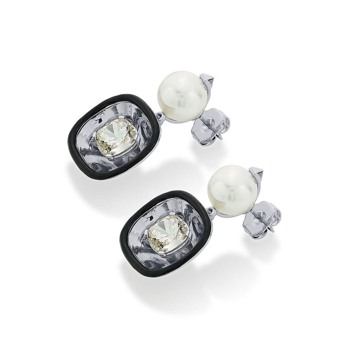 Larissa D'sa Bougie Glory Wrap Crystal & Pearl Earrings