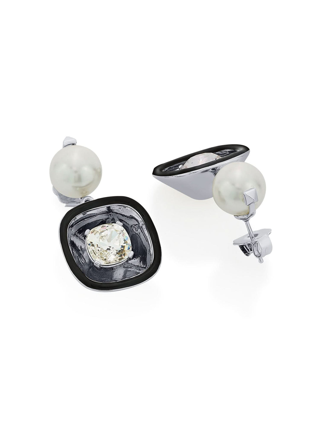Larissa D'sa Bougie Glory Wrap Crystal & Pearl Earrings