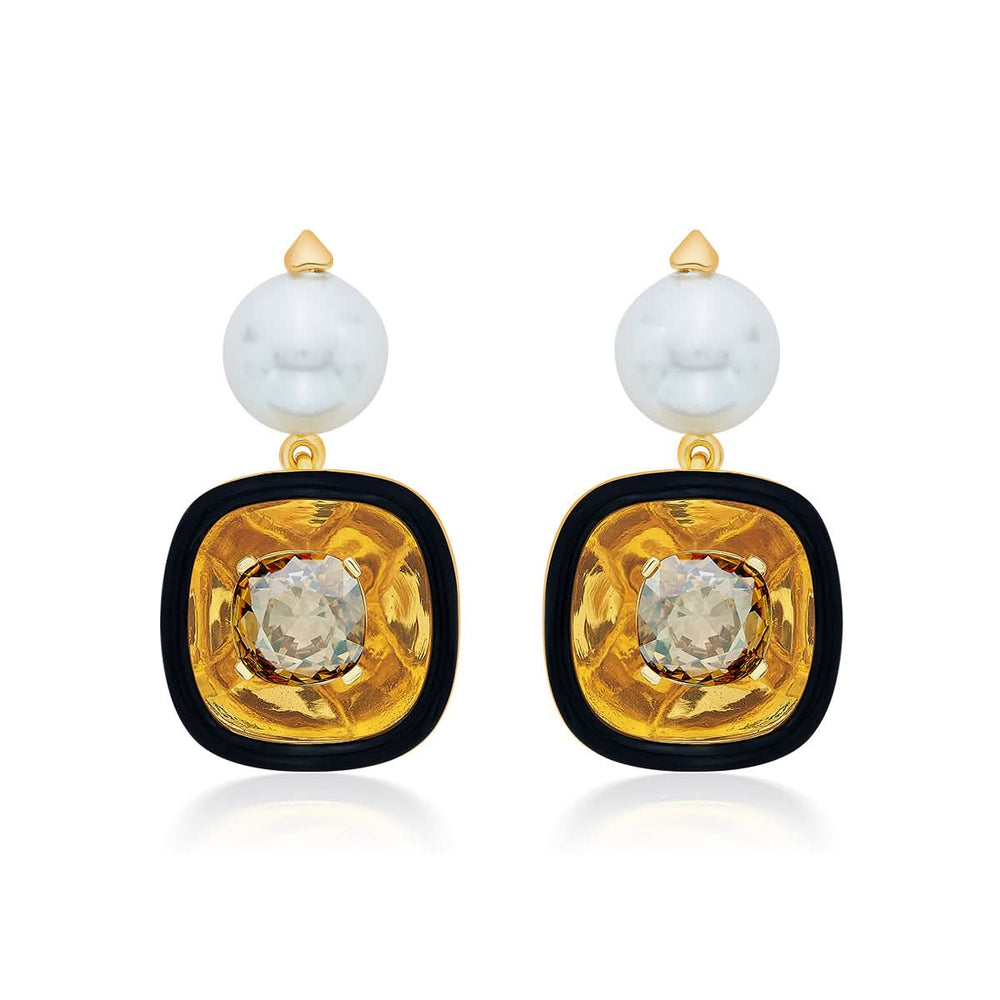 Genelia Deshmukh Bling Glory Wrap Crystal & Pearl Earrings