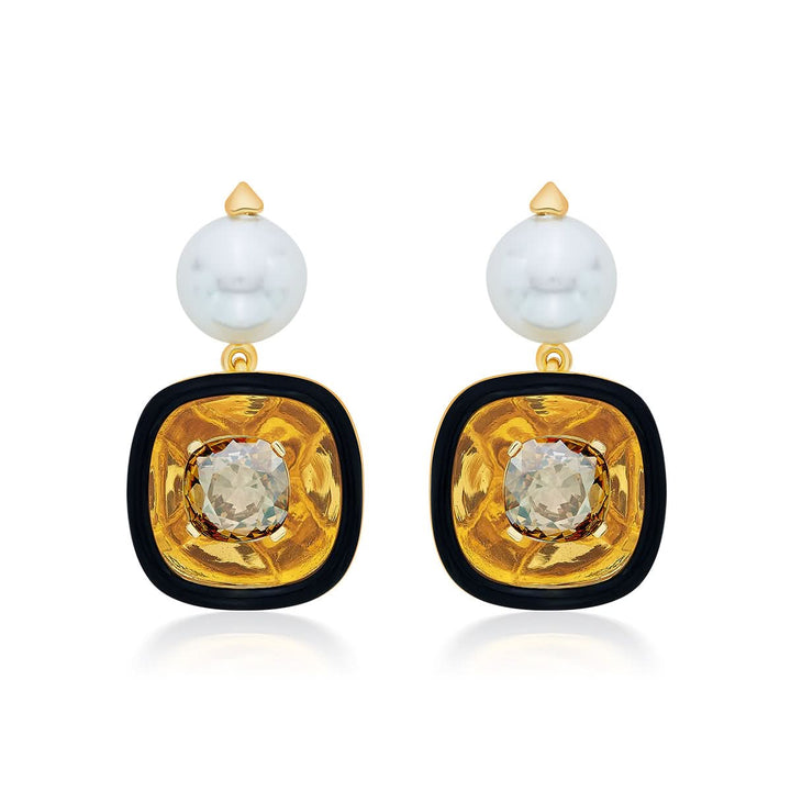 Genelia Deshmukh Bling Glory Wrap Crystal & Pearl Earrings