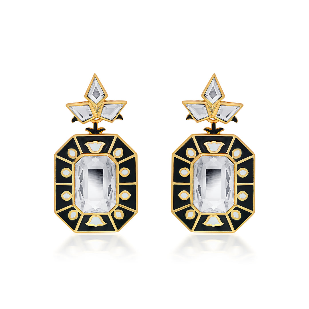Blaze Crystal Enamel Earrings