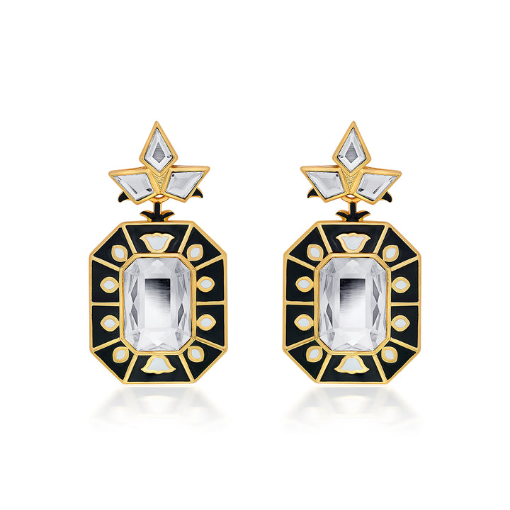 Blaze Crystal Enamel Earrings