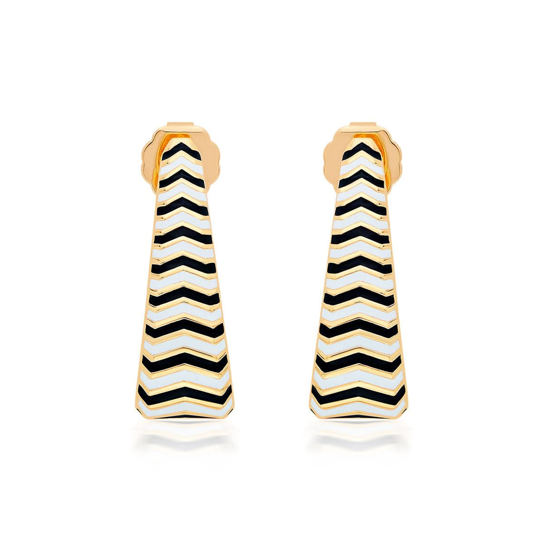 Malvika Sitlani Chevron Oblong Enamel Hoops