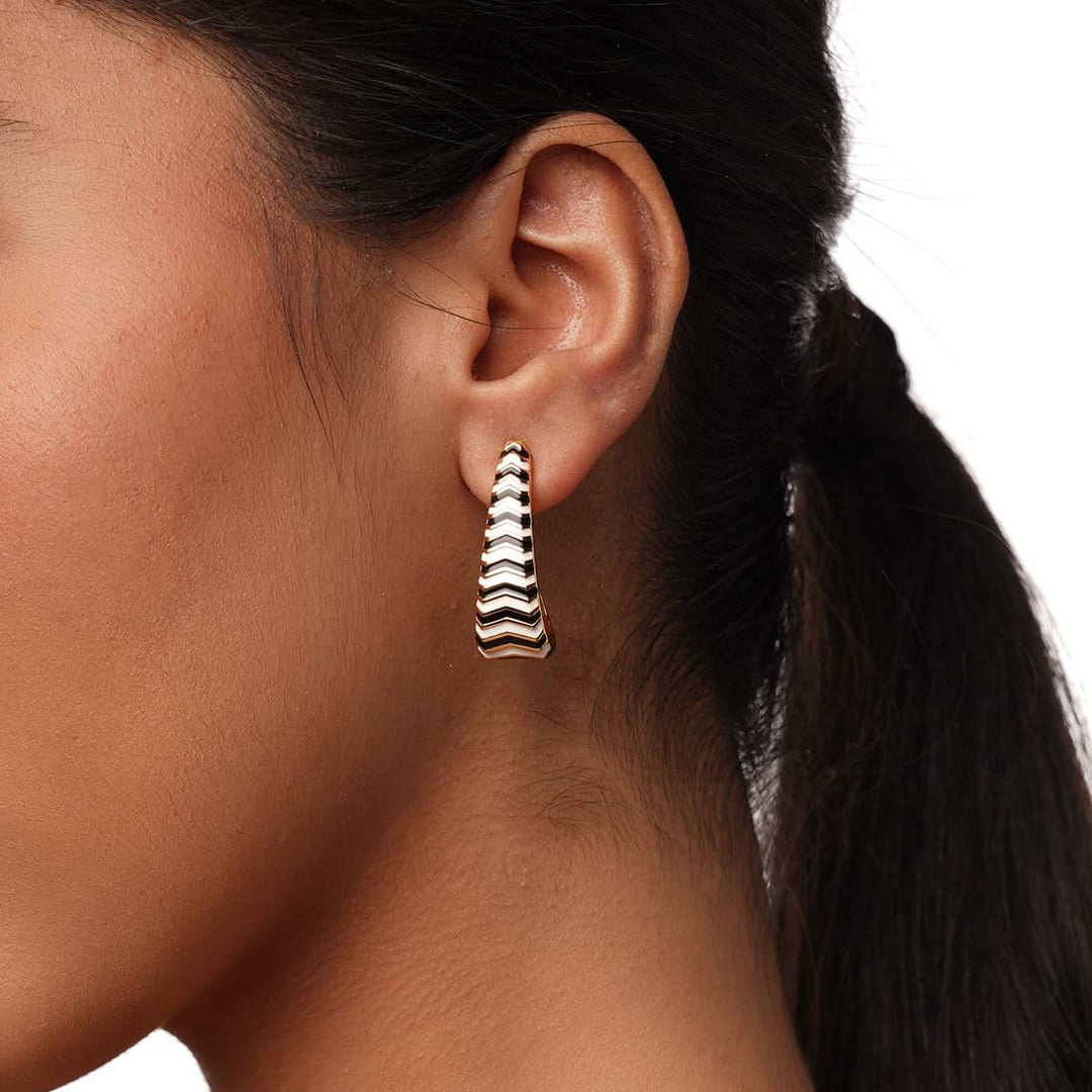 Malvika Sitlani Chevron Oblong Enamel Hoops