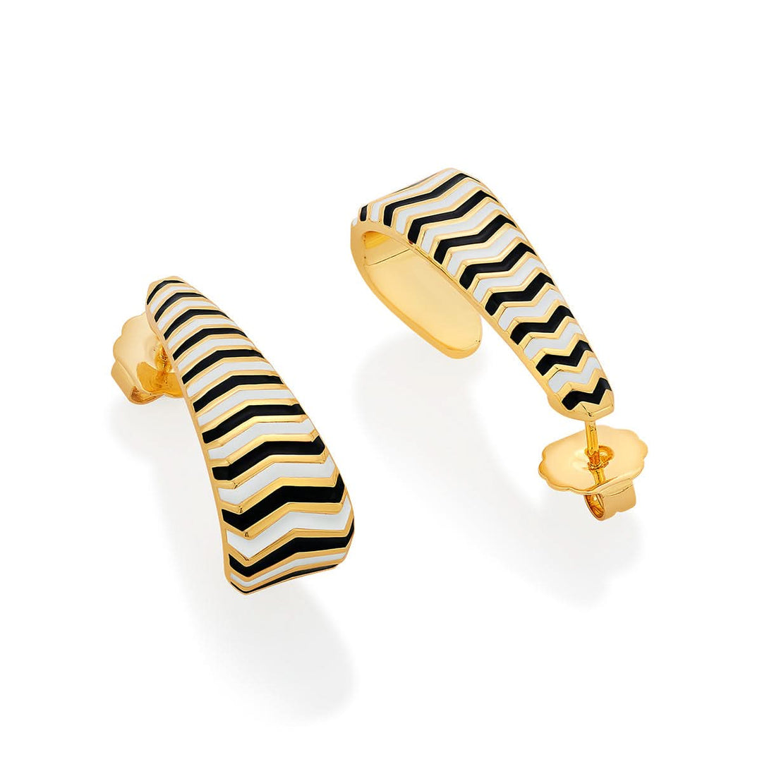 Malvika Sitlani Chevron Oblong Enamel Hoops