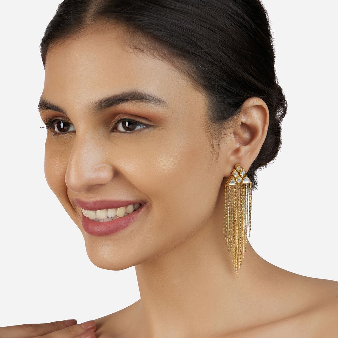 Very Varq Fringe Earrings - Isharya | Modern Indian Jewelry