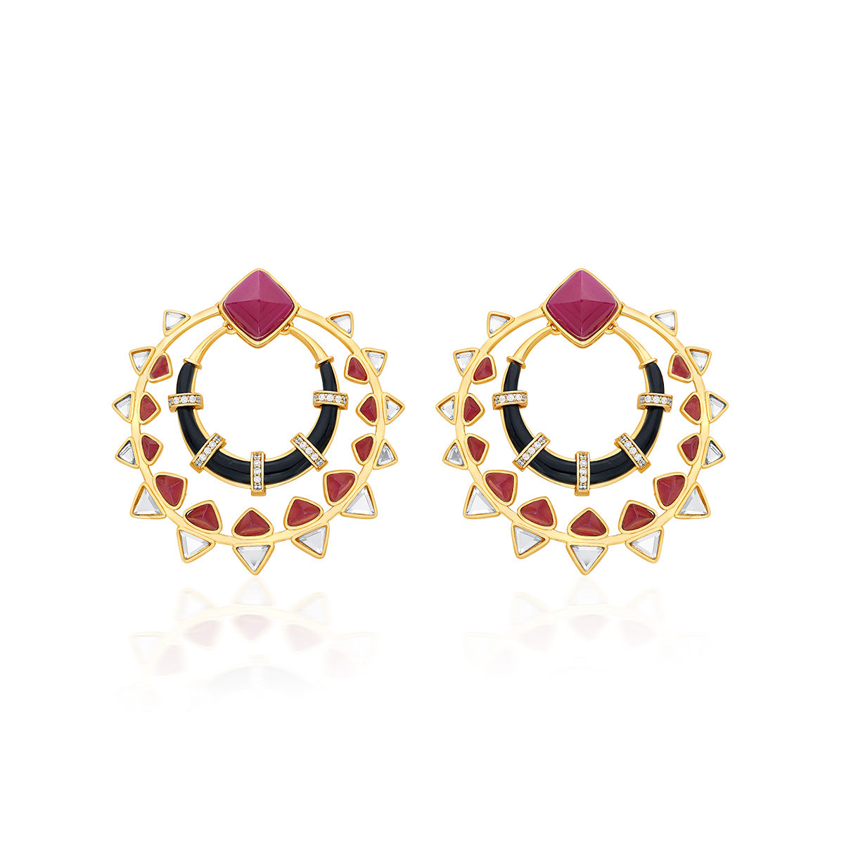 Begum Haute Pink Chandbalis - Isharya | Modern Indian Jewelry