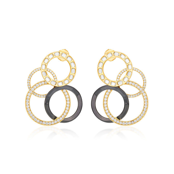 Stan Multi Circle Earrings - Isharya | Modern Indian Jewelry