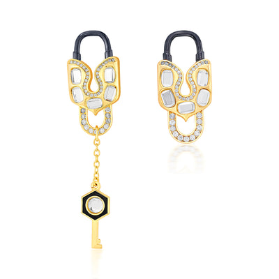 Snatched Lock & Key Earrings - Isharya | Modern Indian Jewelry