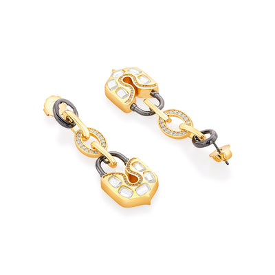 Snatched Lock & Drop Earrings - Isharya | Modern Indian Jewelry