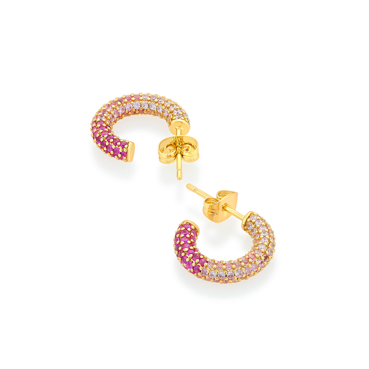 Multi Sparkle Chubby Hoop Earrings - Isharya | Modern Indian Jewelry