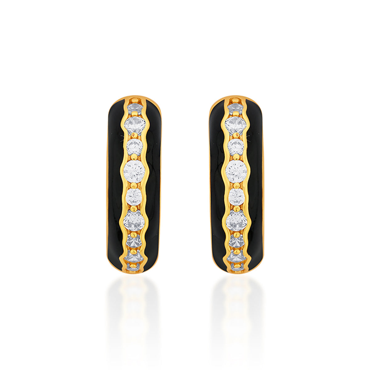 Ebony Sparkle Hoop Earrings - Isharya | Modern Indian Jewelry