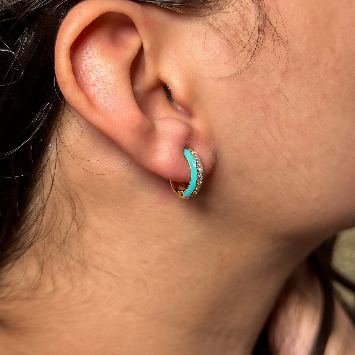 Barbie Blue Hoop Earrings - Isharya | Modern Indian Jewelry