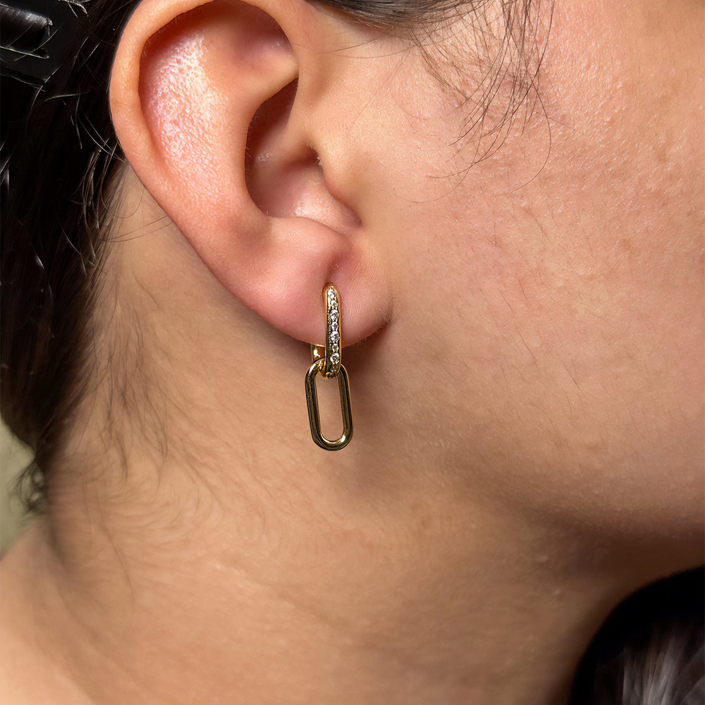 Sparkle Link Earrings - Isharya | Modern Indian Jewelry