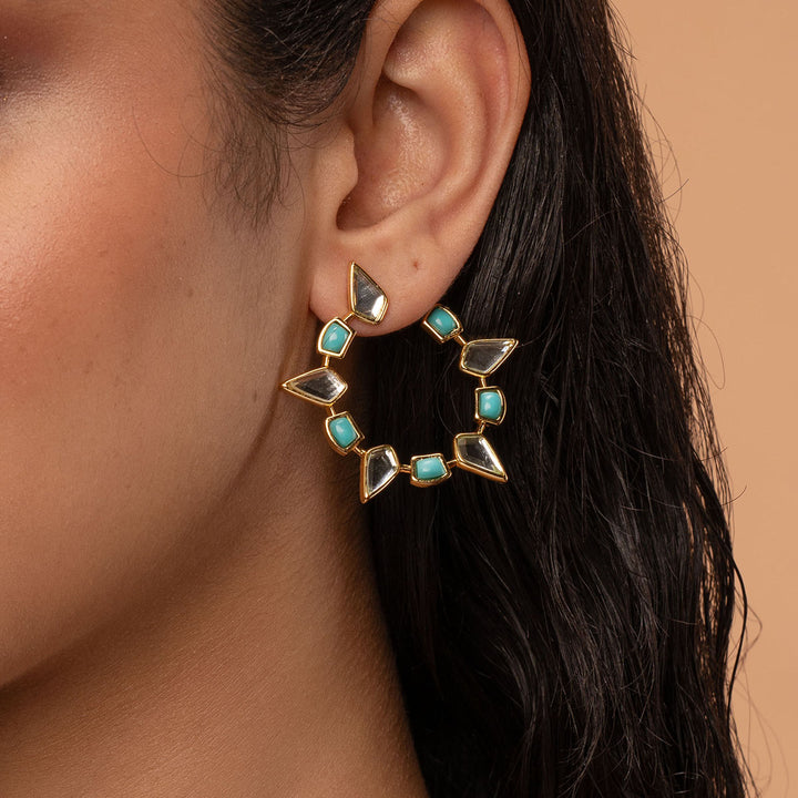 Glow Orange Peel Earrings - Isharya | Modern Indian Jewelry
