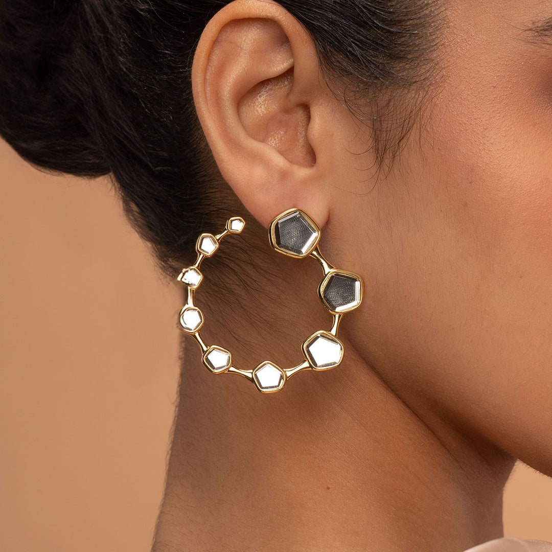 Glimmer Orange Peel Earrings - Isharya | Modern Indian Jewelry
