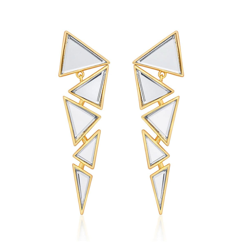 Dazzle Mirror Triangle Earrings