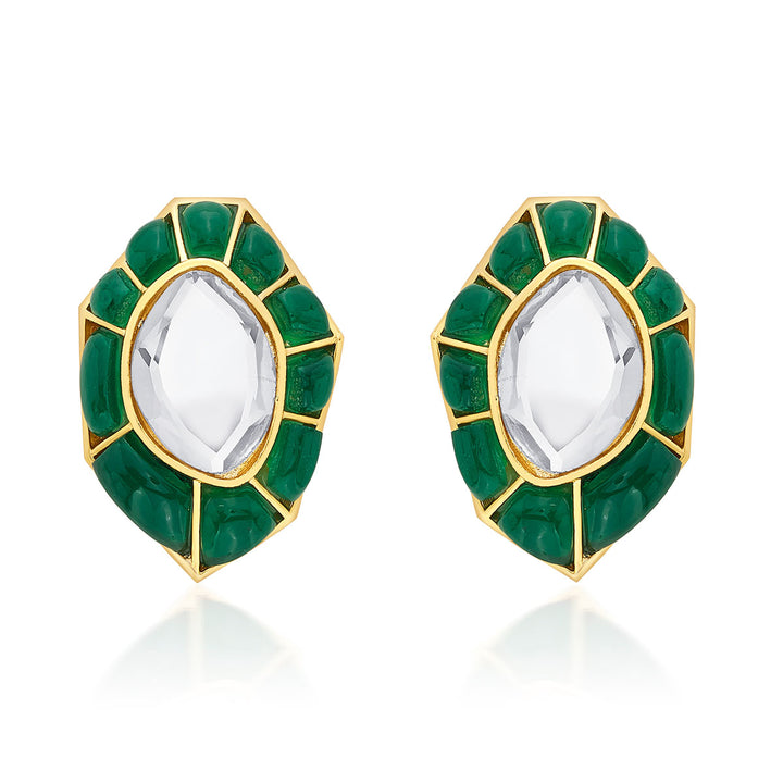 Fiesta Hydro Emerald Studs - Isharya | Modern Indian Jewelry