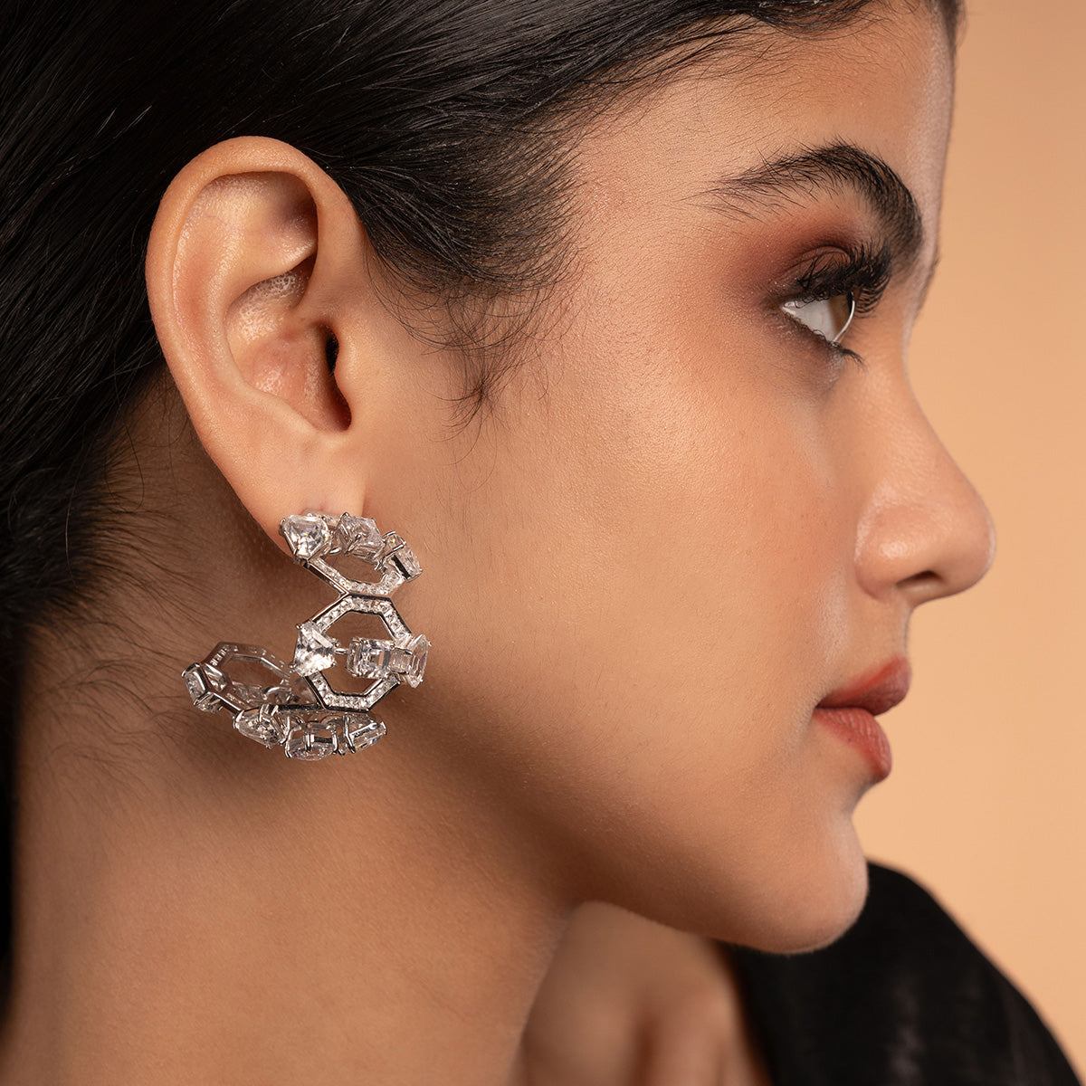 Louvre 925 Silver Statement Hoop Earrings - Isharya | Modern Indian Jewelry