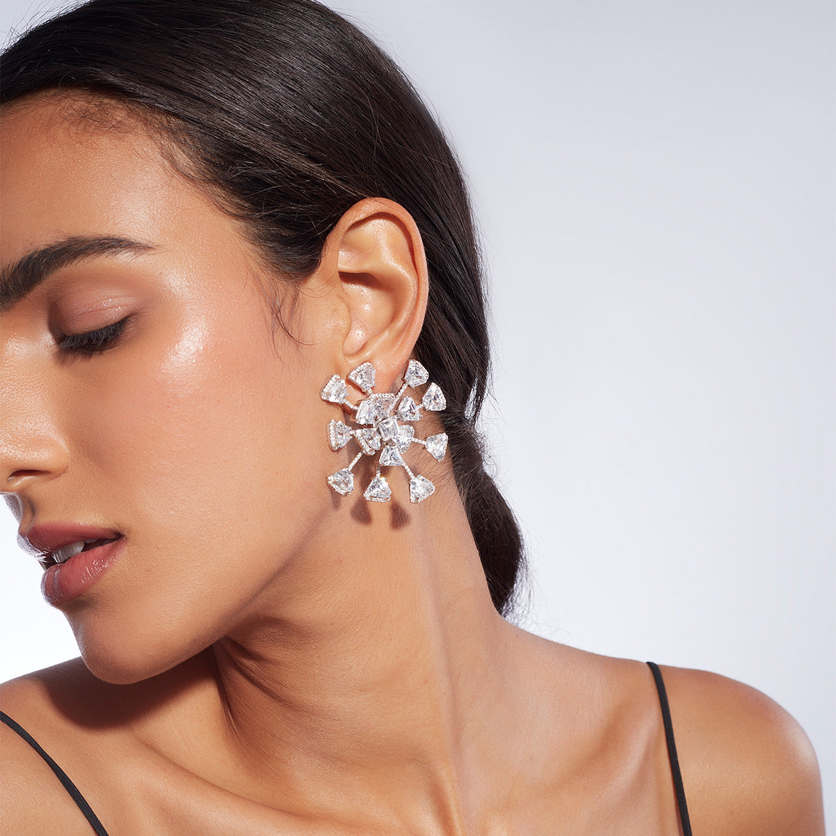 Bahamas 925 Silver Galaxy Earrings - Isharya | Modern Indian Jewelry