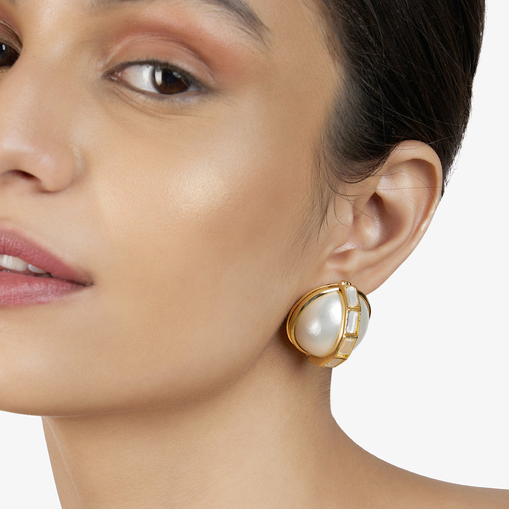 Perla Stud Earrings - Isharya | Modern Indian Jewelry