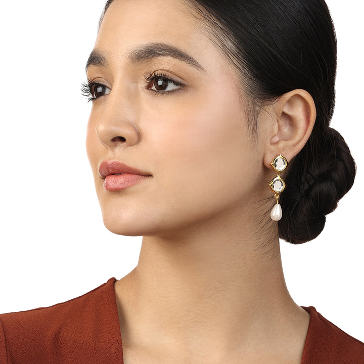 Lumen Pearl Drop Earrings - Isharya | Modern Indian Jewelry