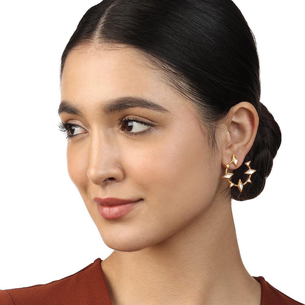 Lumen Spike Hoop Earrings - Isharya | Modern Indian Jewelry