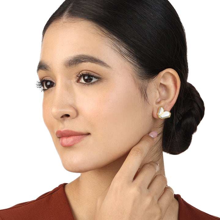 Essential Mirror Stud Earrings - Isharya | Modern Indian Jewelry