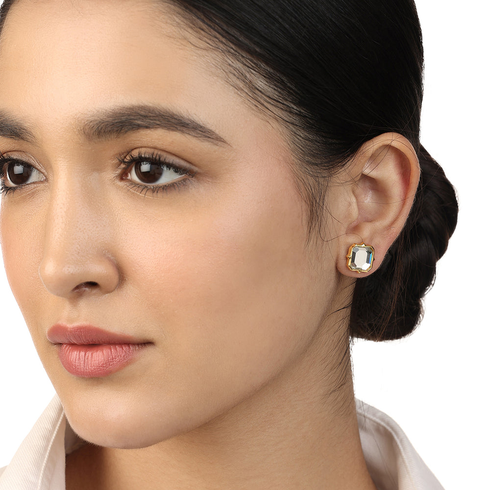 Amina Mirror Stud Earrings