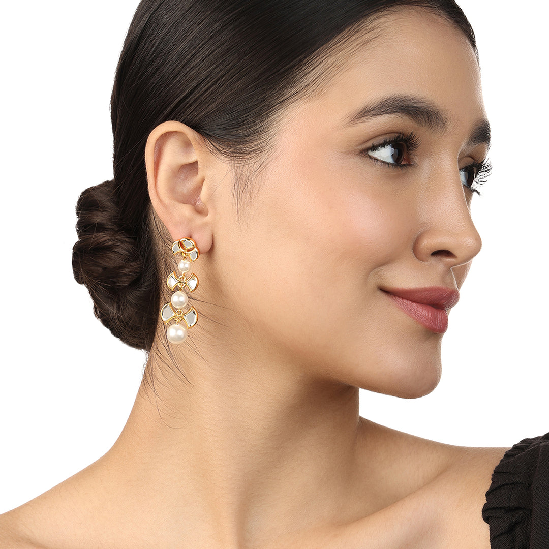 Essential Mirror Pearl Earrings - Isharya | Modern Indian Jewelry