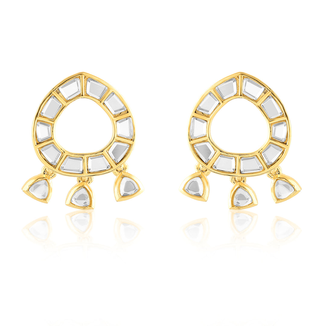Lumen Chandbali Mirror Earrings - Isharya | Modern Indian Jewelry