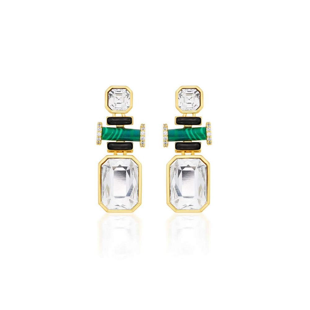 Jungle Green Crystal Earrings