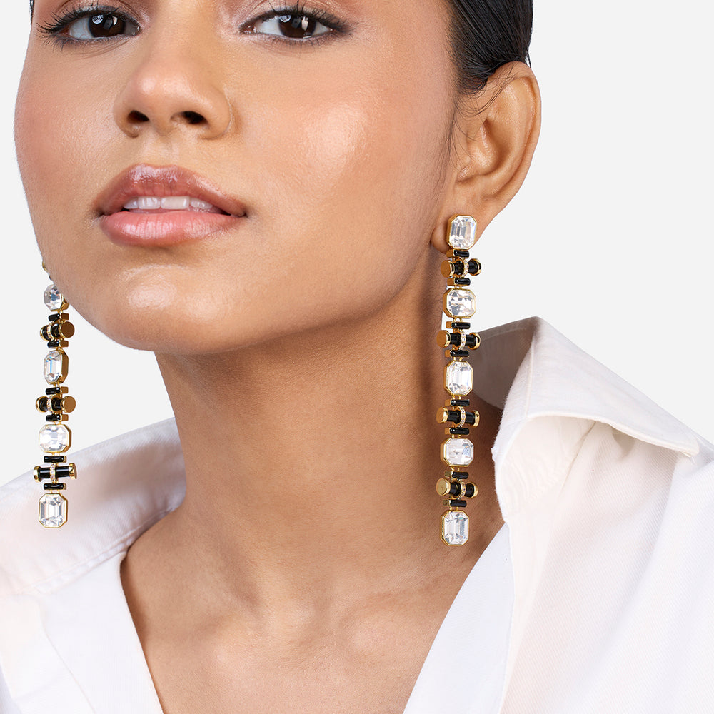 Optic Crystal Earrings - Isharya | Modern Indian Jewelry