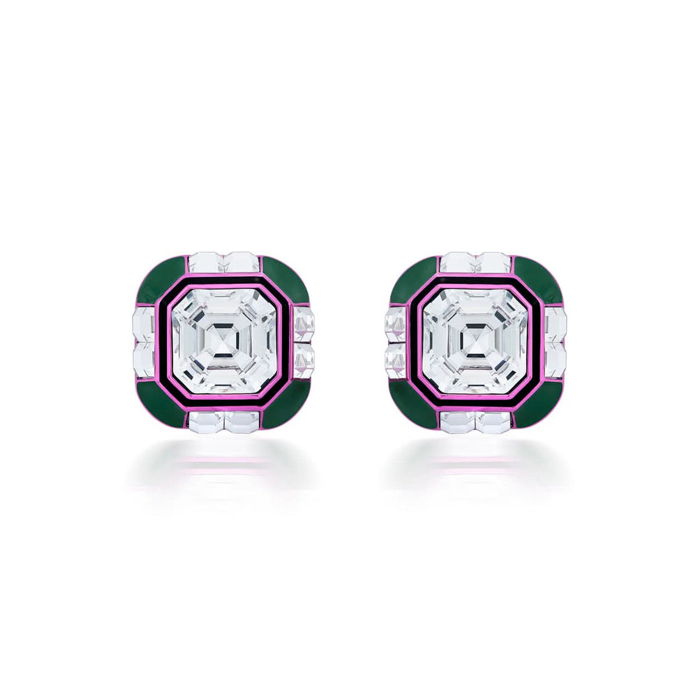 Jungle Green Oversized Crystal Studs