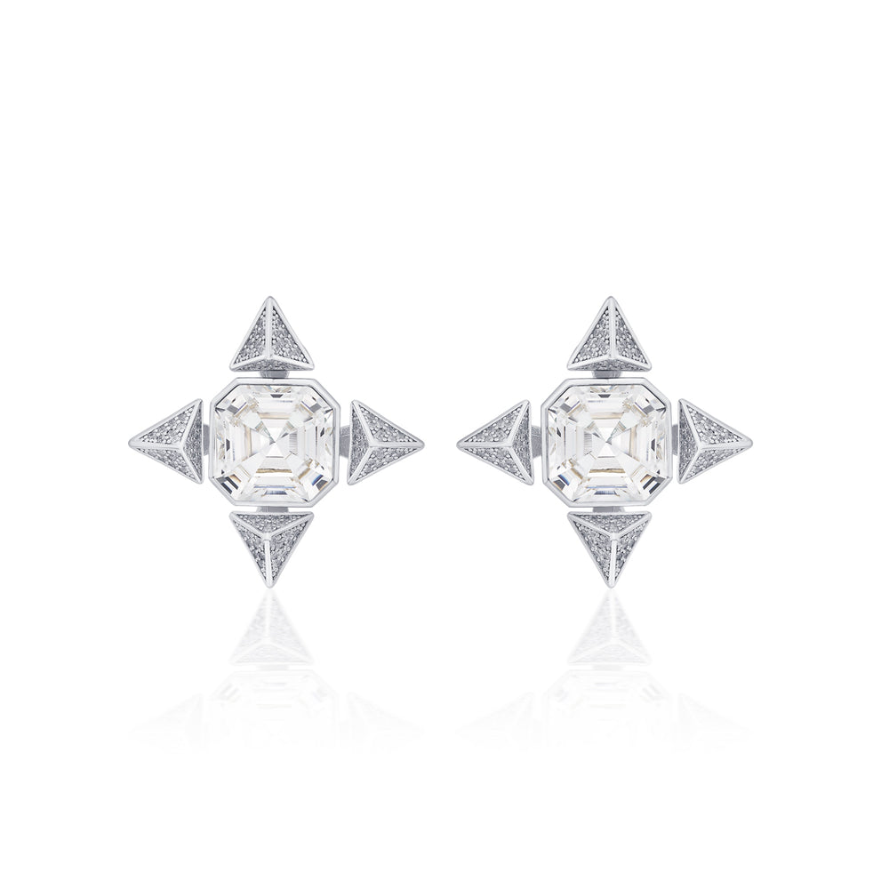 Chrome Star Earrings