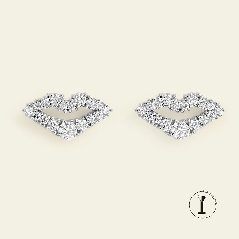 Silver Lips Studs