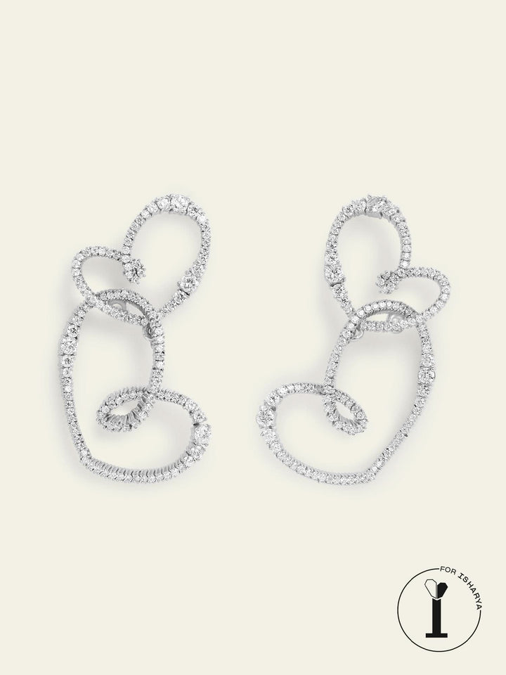 Double Heart Danglers