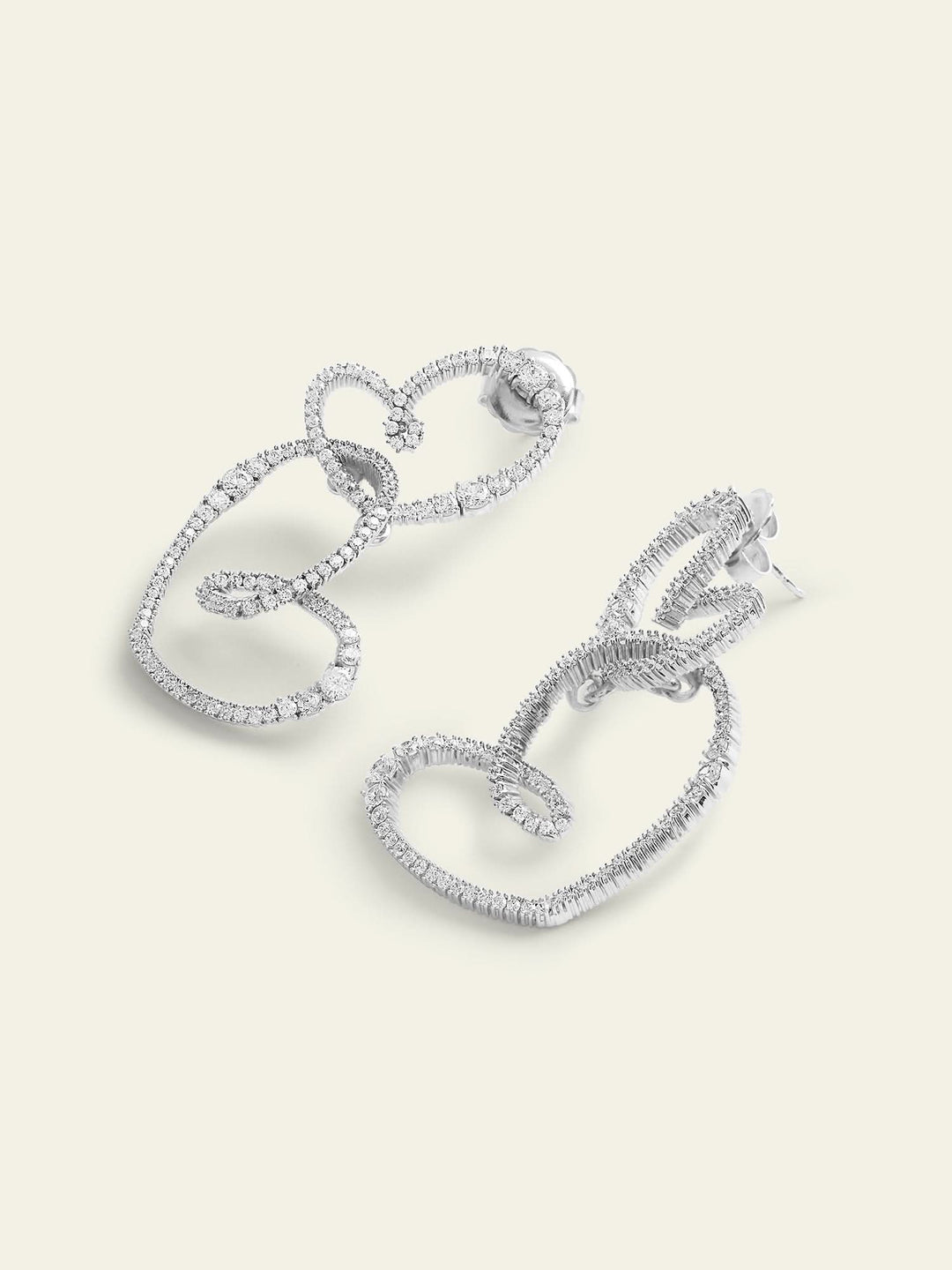 Double Heart Danglers