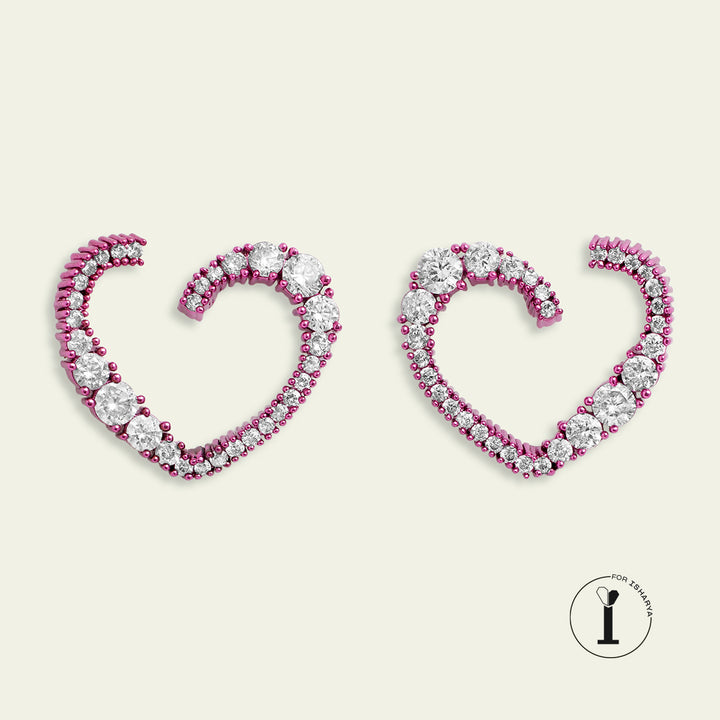 Mini Pink Heart Studs 