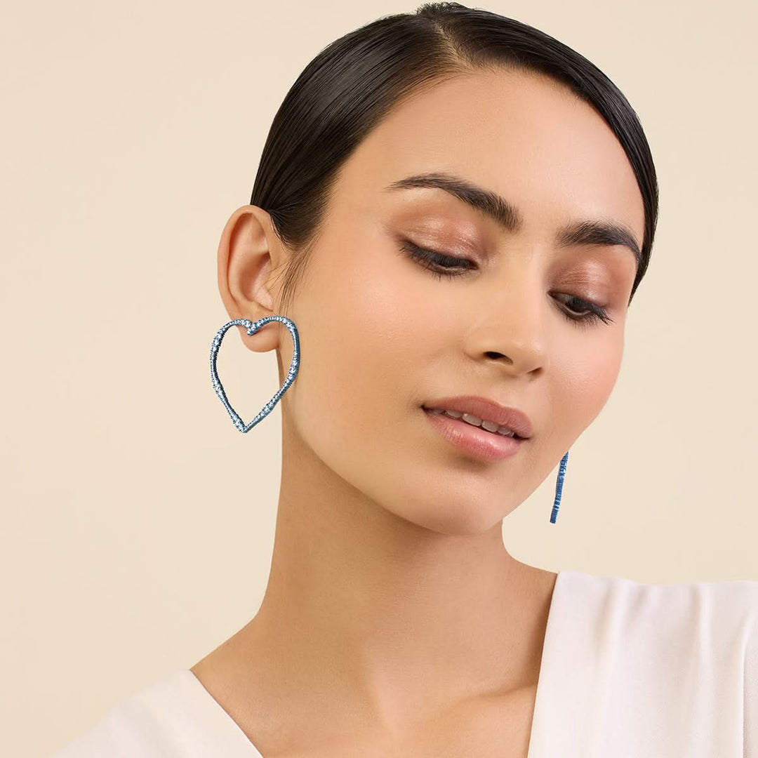 Nilu Thapa Big Blue Heart Hoops