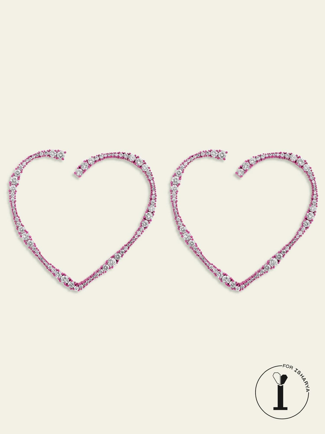 Big Pink Heart Hoops