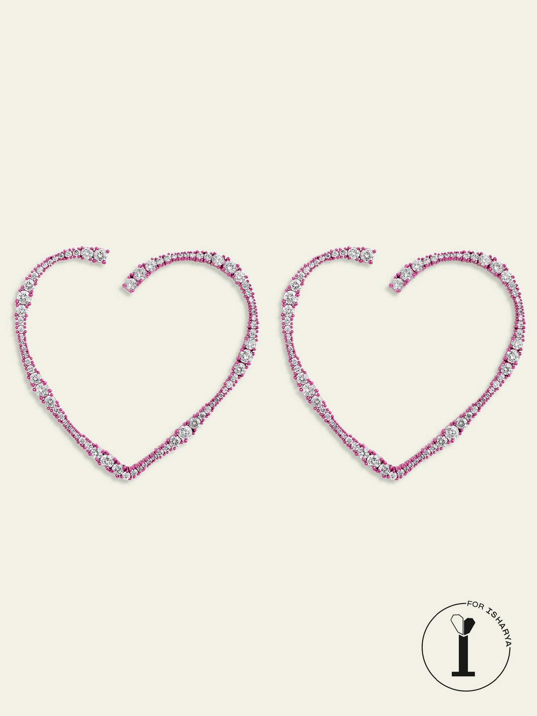 Big Pink Heart Hoops