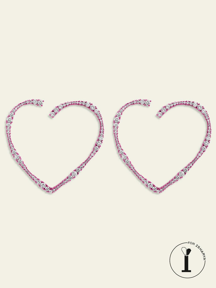 Big Pink Heart Hoops