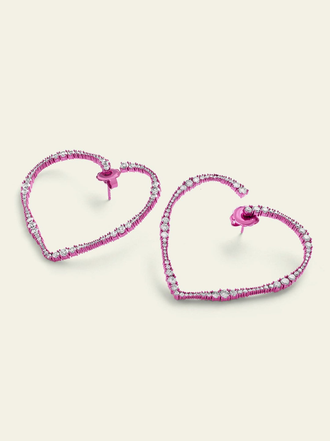 Big Pink Heart Hoops